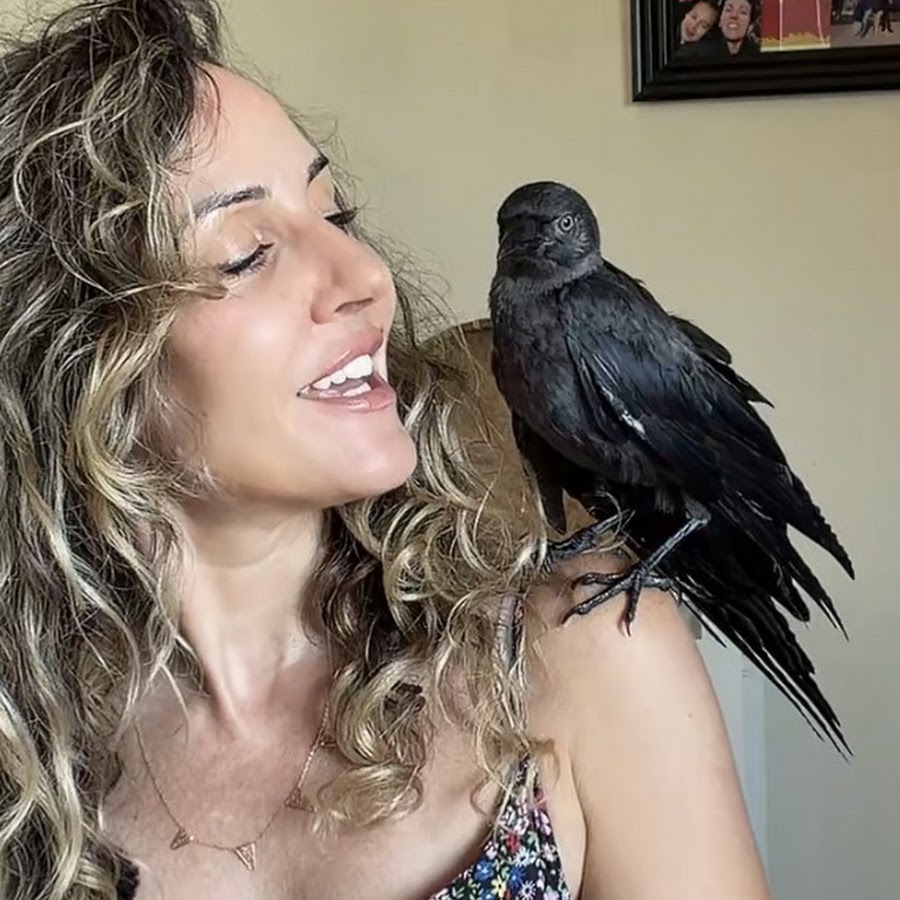 Esther Salomé et son corbeau Hocus Pocus